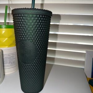 Starbucks Dark Green Tumbler with Textured Design